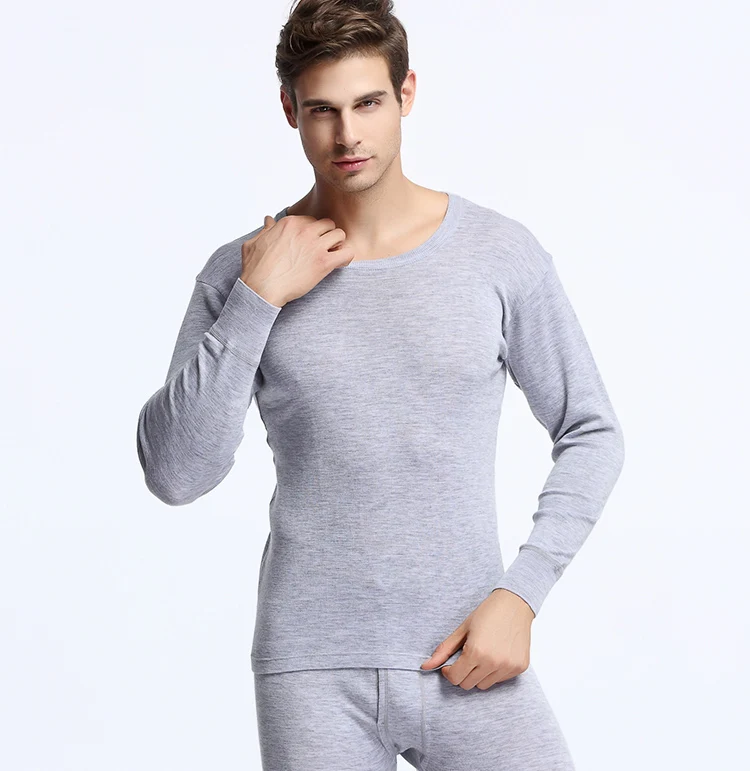 Men's 100% Super soft 17.5micro Merino Wool Thermal Warm Underwear set Breathable Wicking Breathable Tops Pants Set warm long johns