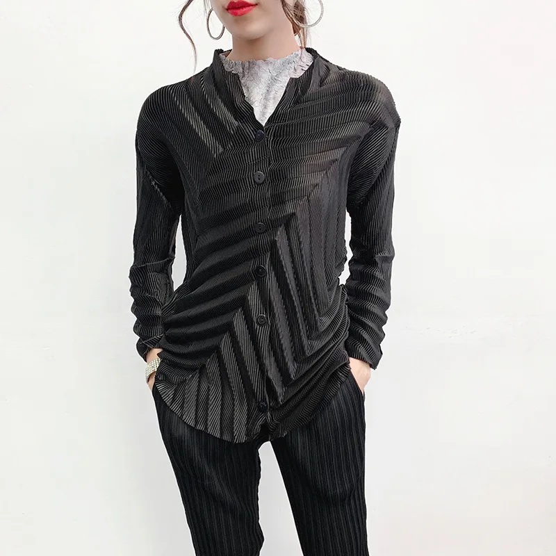 Женское свободное Плиссированное пальто LANMREM ветровка большого размера весна