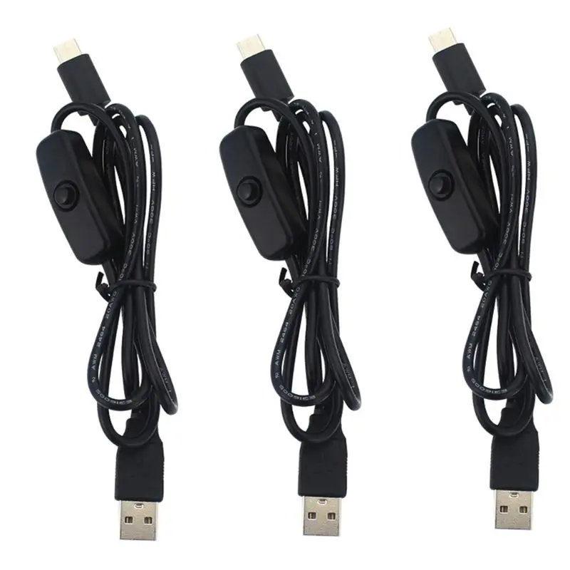 1 5 m type C Мужской к USB кабель питания с кнопкой переключения для Raspberry Pi 4