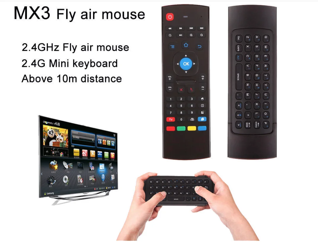MX3 Air Mouse voice backlight Remote Control 2.4G RF Wireless Keyboard For X96 mini KM9 A95X H96 MAX Android TV Box | Электроника