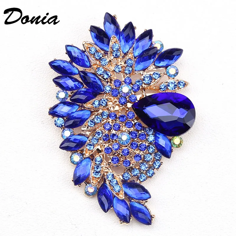 Donia ювелирные изделия модная популярная брошь цветная большая стеклянная из