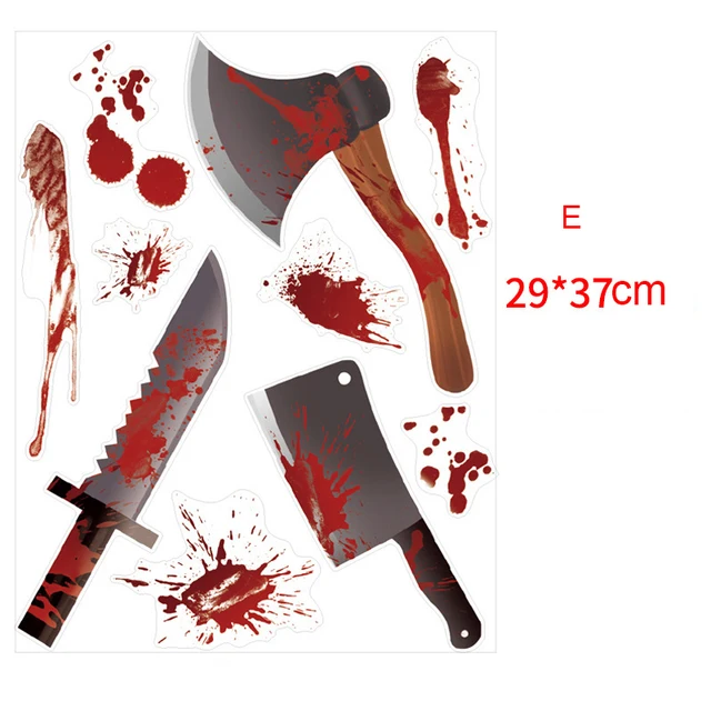 

Halloween Decorations PVC Wall Stickers Window Sticker Bloood Footprint Scary Horror Zombie Halloween Sticker Party Supplies