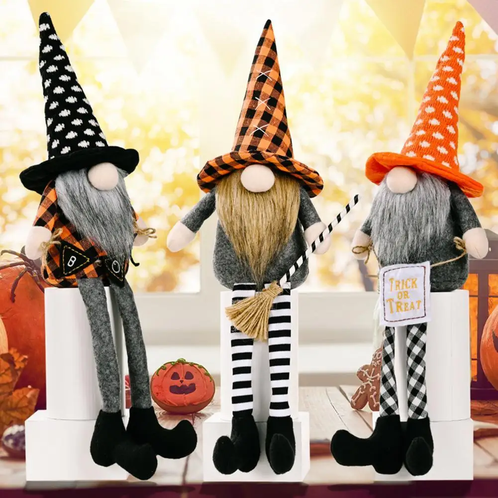 

Creative Halloween Doll Portable Small Cute Long Legs Faceless Doll Desktop Ornament for Home