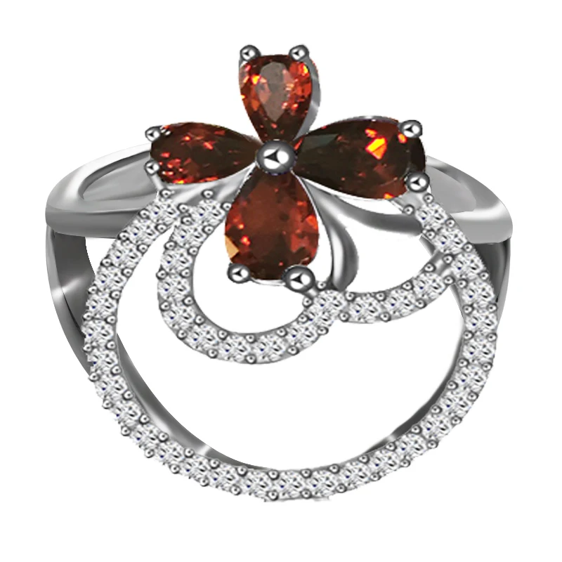 Ayowei Lucky Note квадратный Красный Циркон Кристалл Серебряный цвет ювелирные изделия