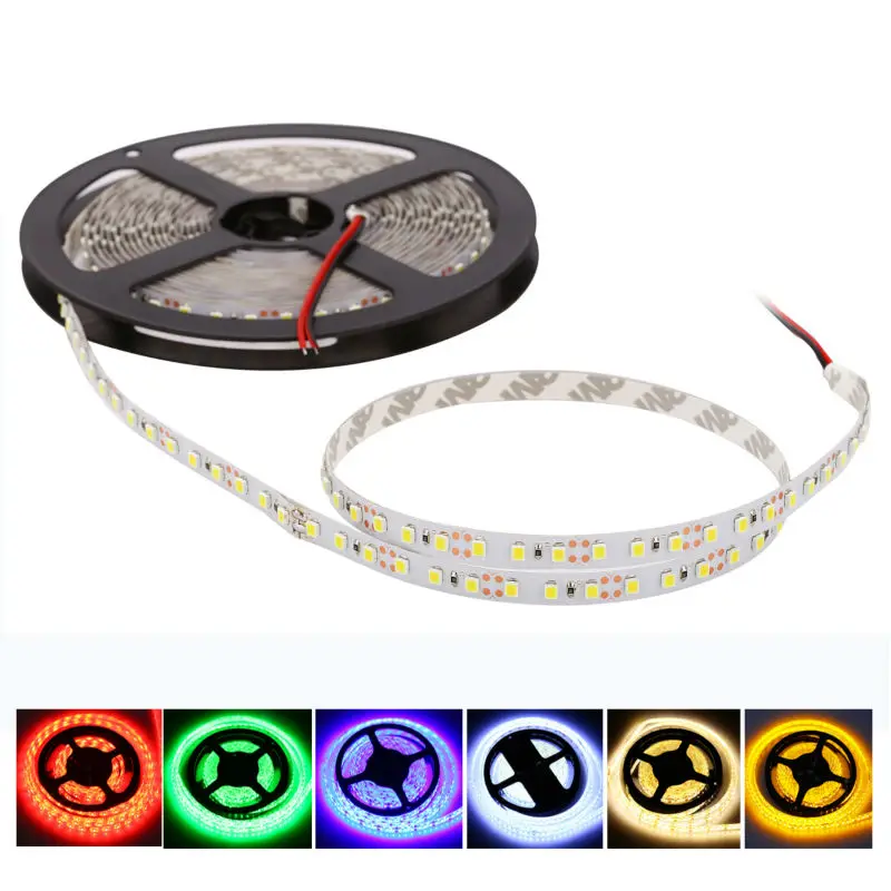 

high quality SMD3528 120leds/m 5M DC12V Waterproof IP65 & IP20 led Flexible strip light string tape ribbon novelty households