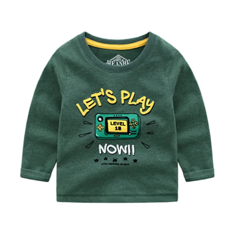 

2020 New Spring Long Sleeve I'm Happy Kids Boys T-shirt Top Long Sleeve Boys long Sleeve T-shirt Cartoon Cotton T Shirts
