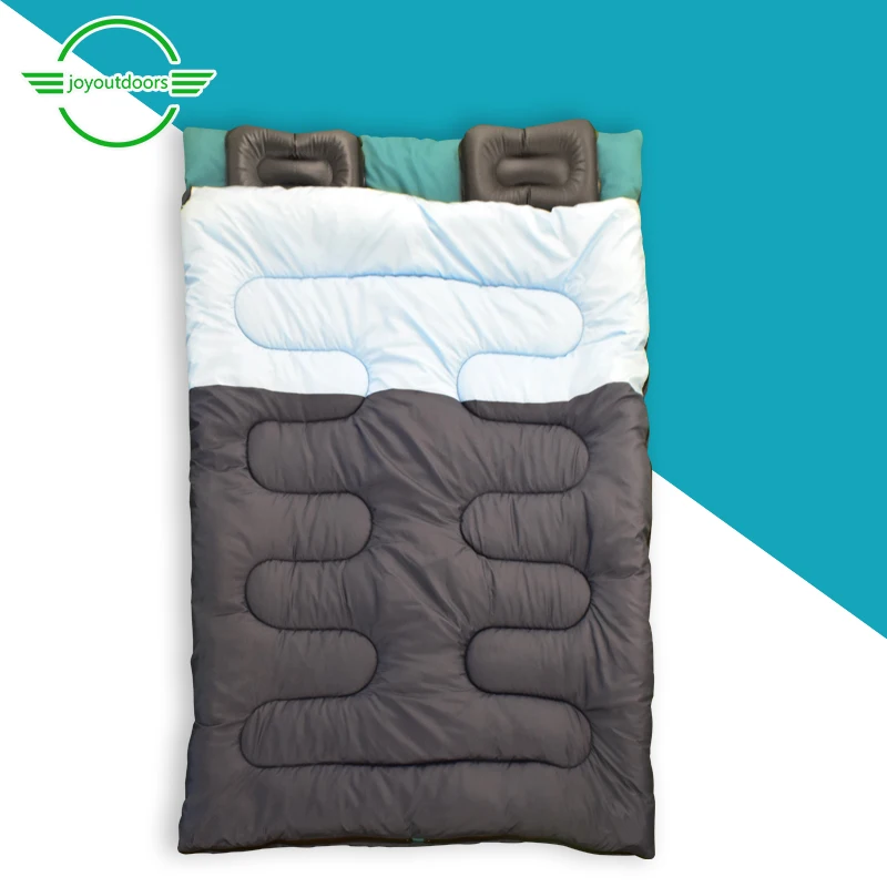 

Разноцветный двойной спальный мешок для кемпинга, водонепроницаемый теплый удобный спальный мешок для путешествий на природе, постельное ...