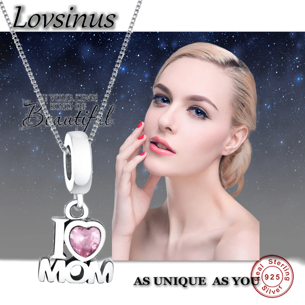 Подходят для береклей европейские Оригинальные 925 Серебряные буквы LOVE MOM