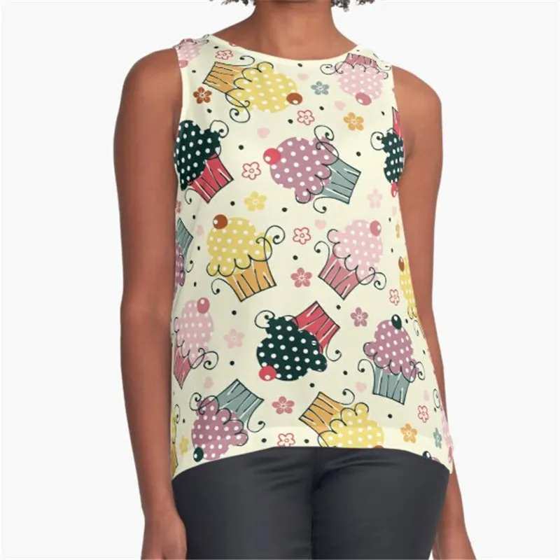 

Women Vintage Sleeveless T Shirt Curvy Rainbows Printed Summer O-neck tank tops Harajuku Pullover Vest Lady Tee Shirt tops