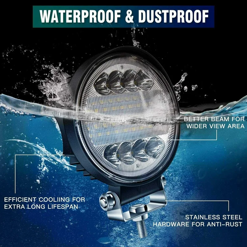 

2X 5 Inch 200W LED Work Light Combo Spot Flood Off Road Driving Amber Fog Lamp