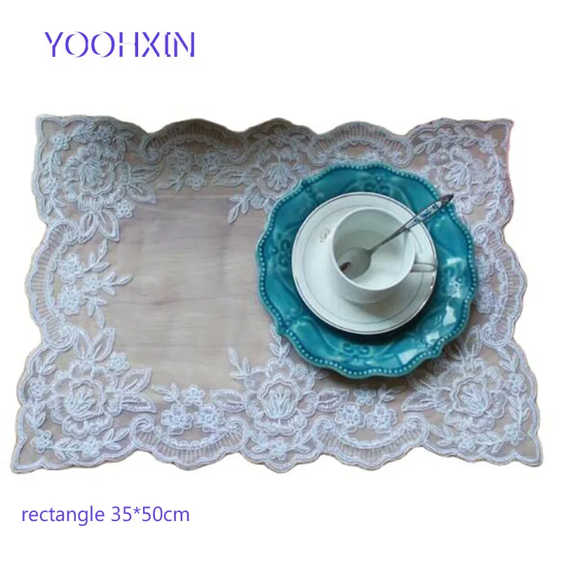 

Modern lace embroidery table place mat pad cloth placemat drink doily tea Christmas coaster kitchen dish cup mug wedding pad