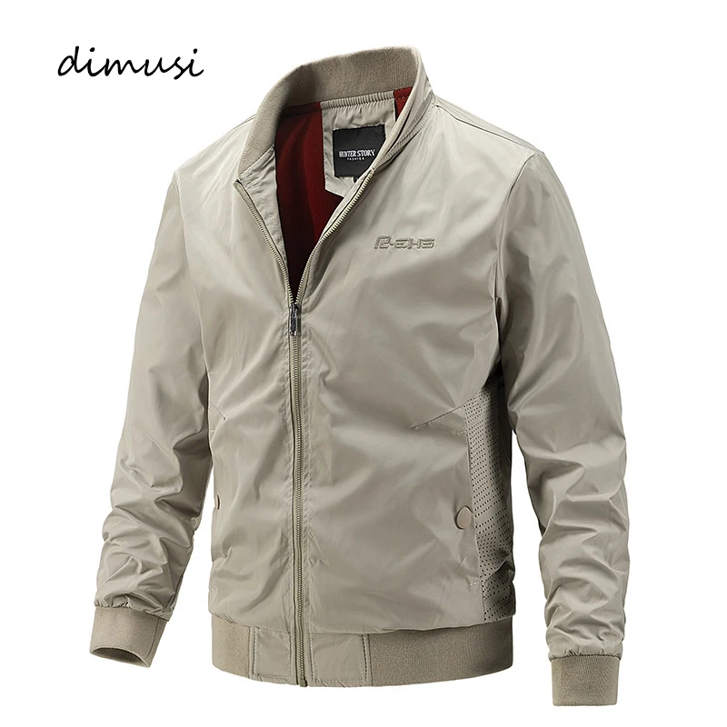 

DIMUSI/мужская куртка-бомбер на весну и осень, мужская верхняя одежда, приталенные деловые пальто, модная мужская ветровка, бейсбольные куртки,...
