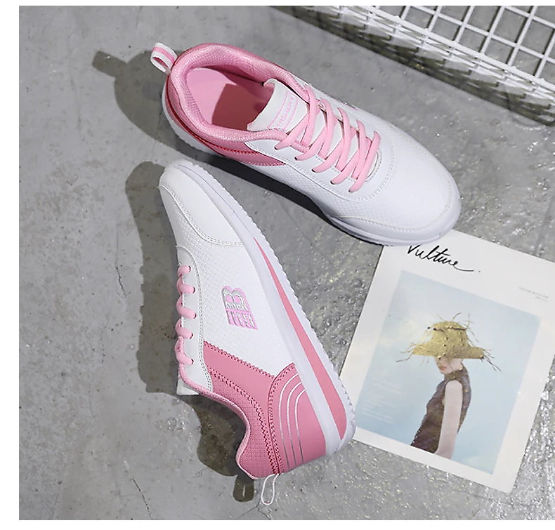 Size 35-41 New Fashion Tennis Shoes for Women Ultra-light Leather Blue Sneakers Gym Sport Shoes Tenis Feminino Basket Femme
