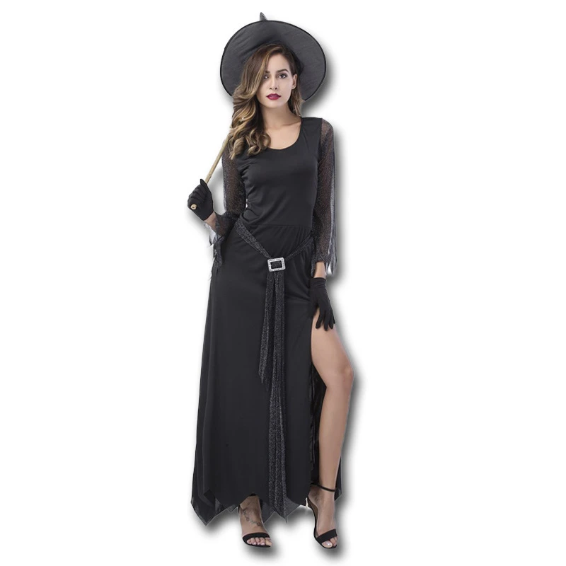 

Halloween Theme Cosplay Witch Costume Wizard Dress Clothing Dress Costumes COS Adult Apparel Christmas Bar Party