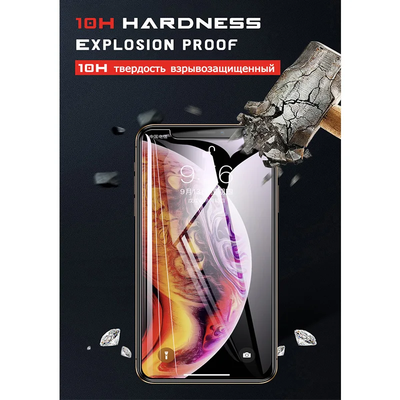

1-2 PCS Tempered Glass For iPhone 11 Pro Max XS Screen Protector For iPhone X XS XR 7 8 6 6S Plus Protective Glass Film safety