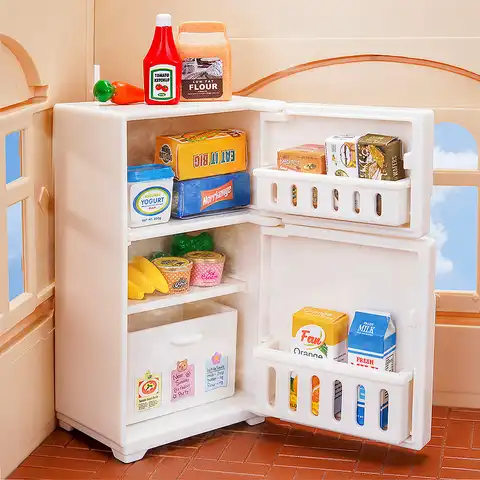 Кукольный домик в масштабе 1:12, модель холодильника, кухонная миниатюрная мебель, игрушка «сделай сам», для семьи, для детей, для девочек, игр...