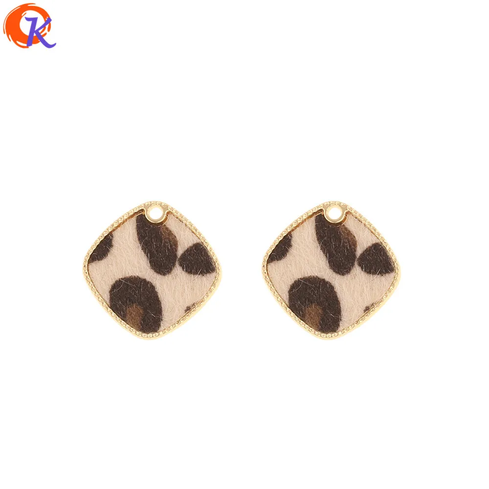 White Сердечный Дизайн 50 шт 25*25 мм ювелирные аксессуары/амулеты/DIY Изготовление/квадратная форма/леопардовый принт эффект/ручная работа/застежки для сережек - Цвет: White