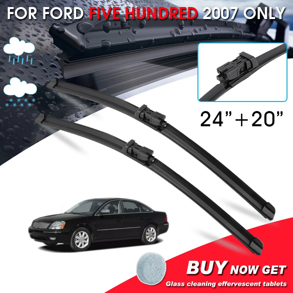 

BROSHOO Car Fornt Window Windshield Wipers Blade For Ford Five Hundred 24"+20" LHD&RHD Car Model Year 2007Only Auto Accessories