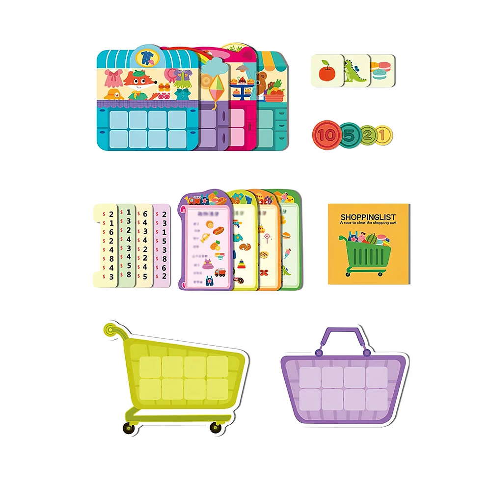 

IKAUOIE Children Educational Toy Parent-Child Interactive Shopping List Jigsaw Game Thinking Training Table Game Learning Toy