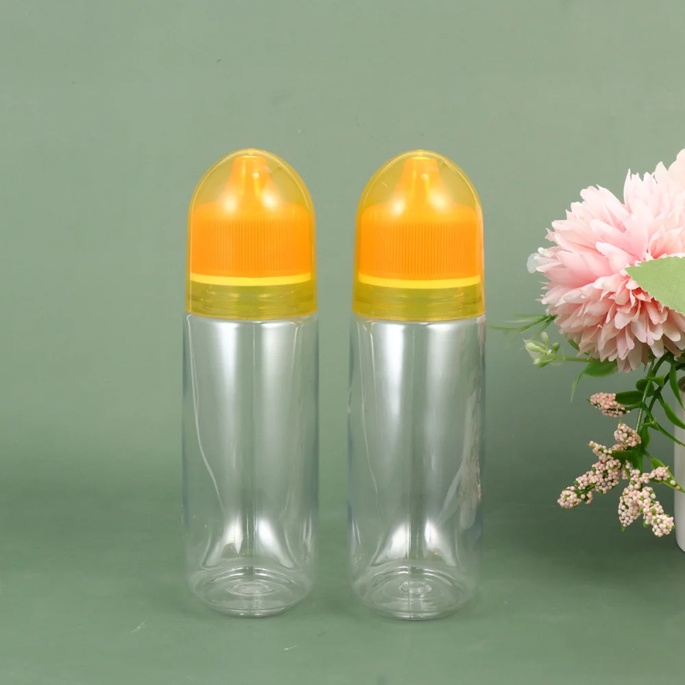 

4PCS Transparent Honey Bottle Liquid Food Storage Bottle Sharp Spout Food Packaging Bottle Portable Honey Jar With Lid f