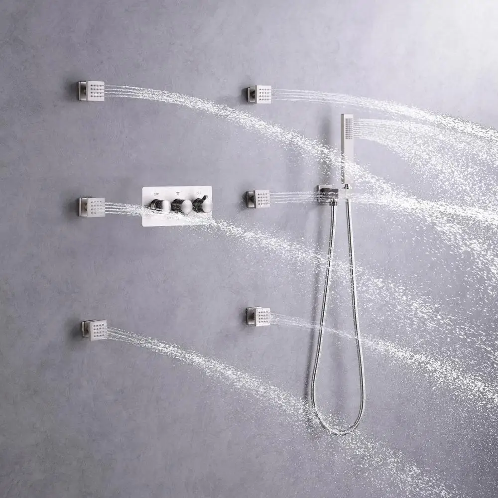 値段 Dulabrahe浴室のシャワー蛇口セットceilマウント 20 インチled雨シャワーヘッドとハンドシャワースパボディマッサージコンボシステム