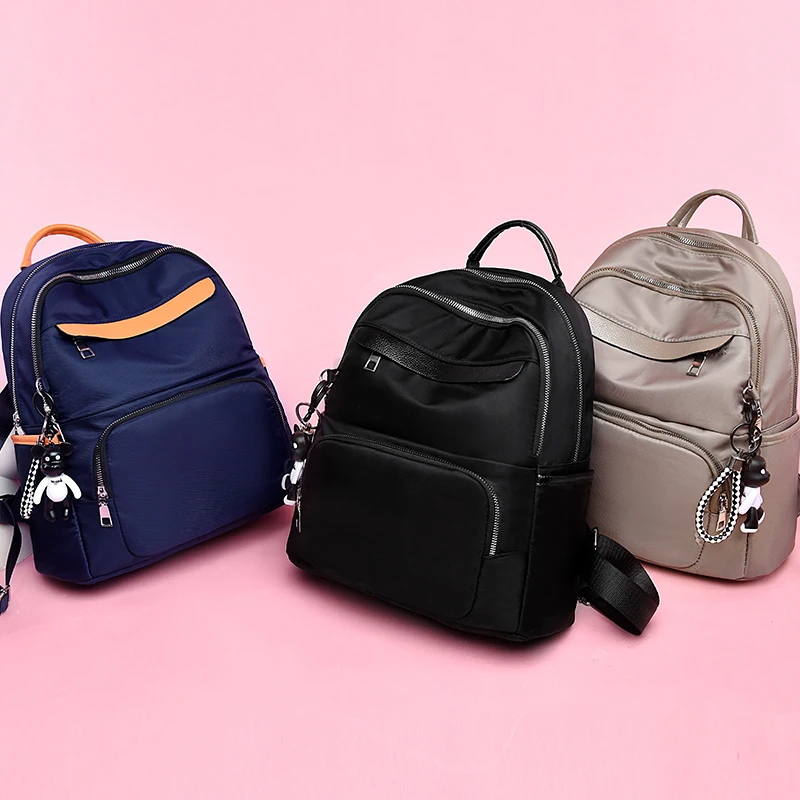 

School Backpack Women Travel Fashion Multi-pocket Nylon Backpack Mini Canvas Waterproof Ultralight School Bags For Teenage Girls