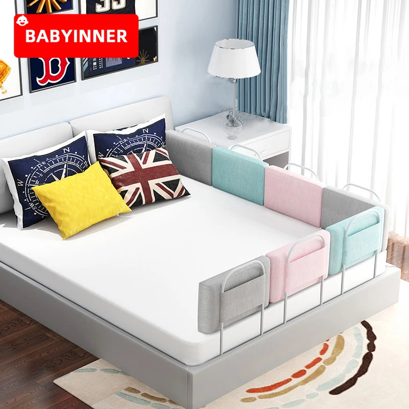 

Babyinner 60cm Bed Bumper Adjustable Height Baby Bed Fence Crib Rails Anti-collision Bed Safety Guardrail