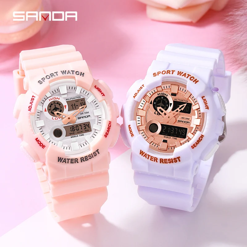 

Official Brand Digital Watch For Women Luxury Fashion Dual Time Electronic Watches Ladies Sports Dress Clock Wrist Watches New