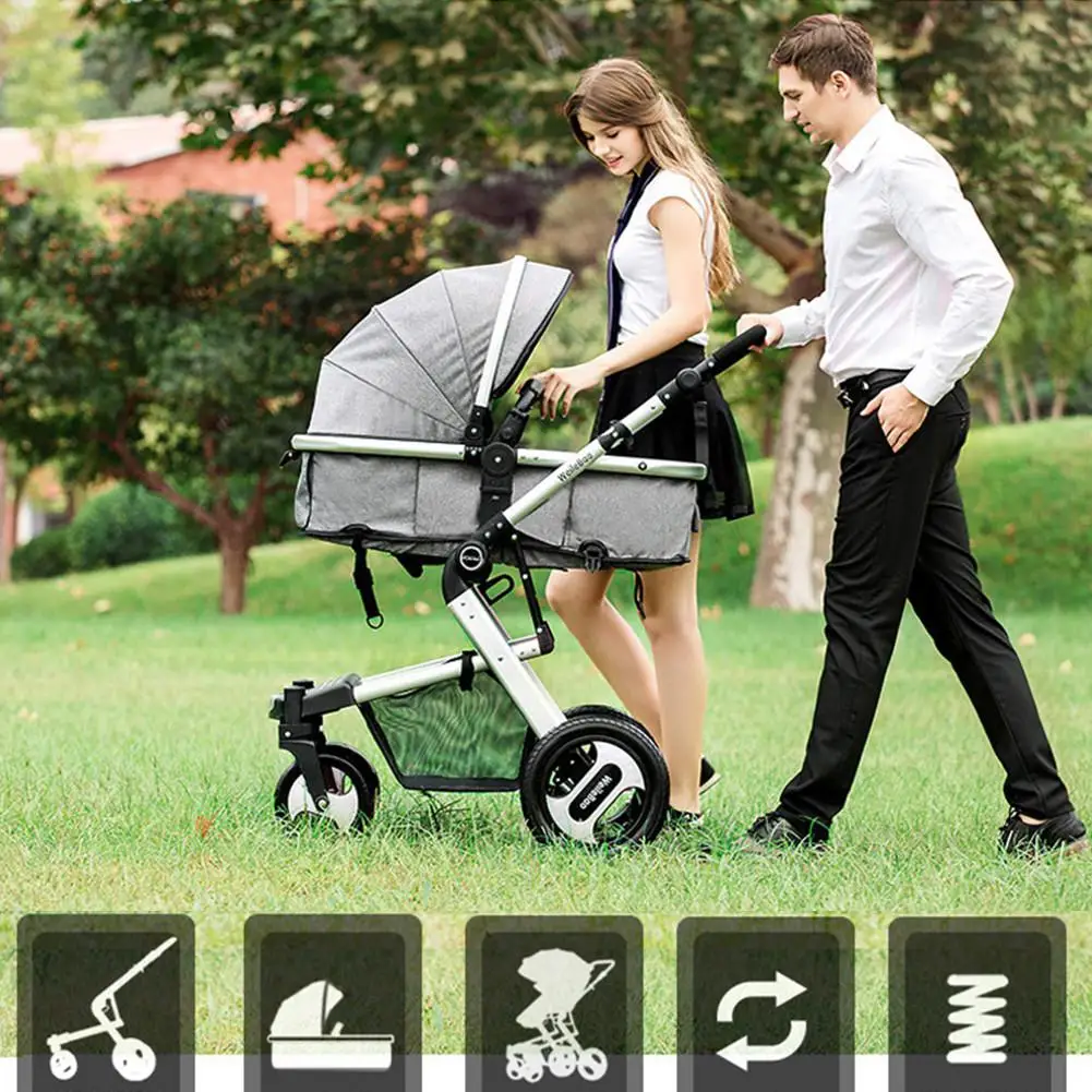 Kidlove Baby 2 в 1 детская коляска складная анти-шок складываемая коляска Высокая land-scape модная коляска