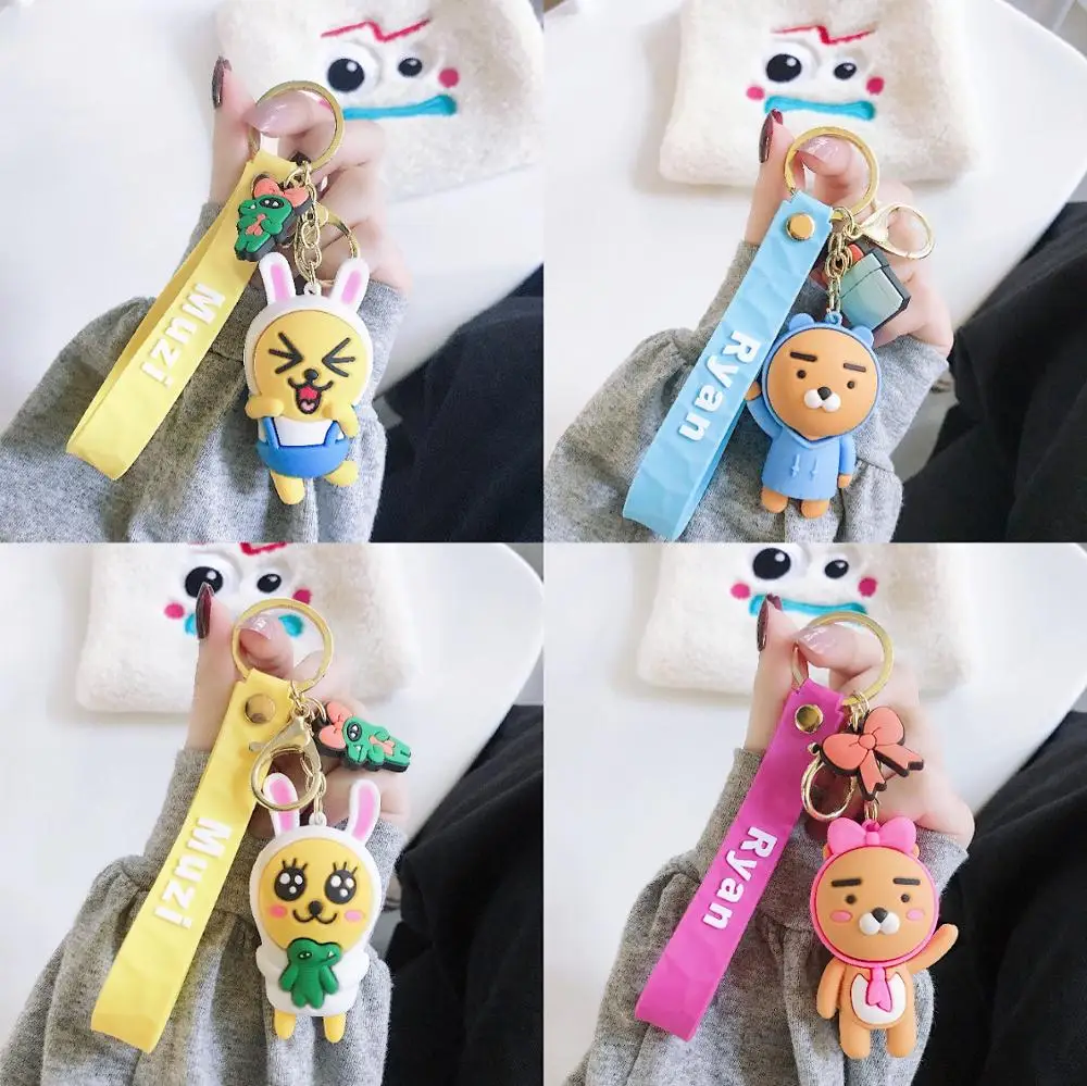 Мультфильм какао фигурки брелки для ключей творческий резиновый брелок цепочка