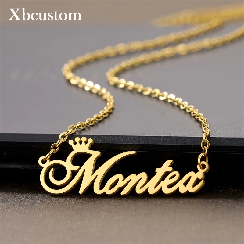 Ожерелье с именем на заказ ожерелье короной ручной работы женская и мужская