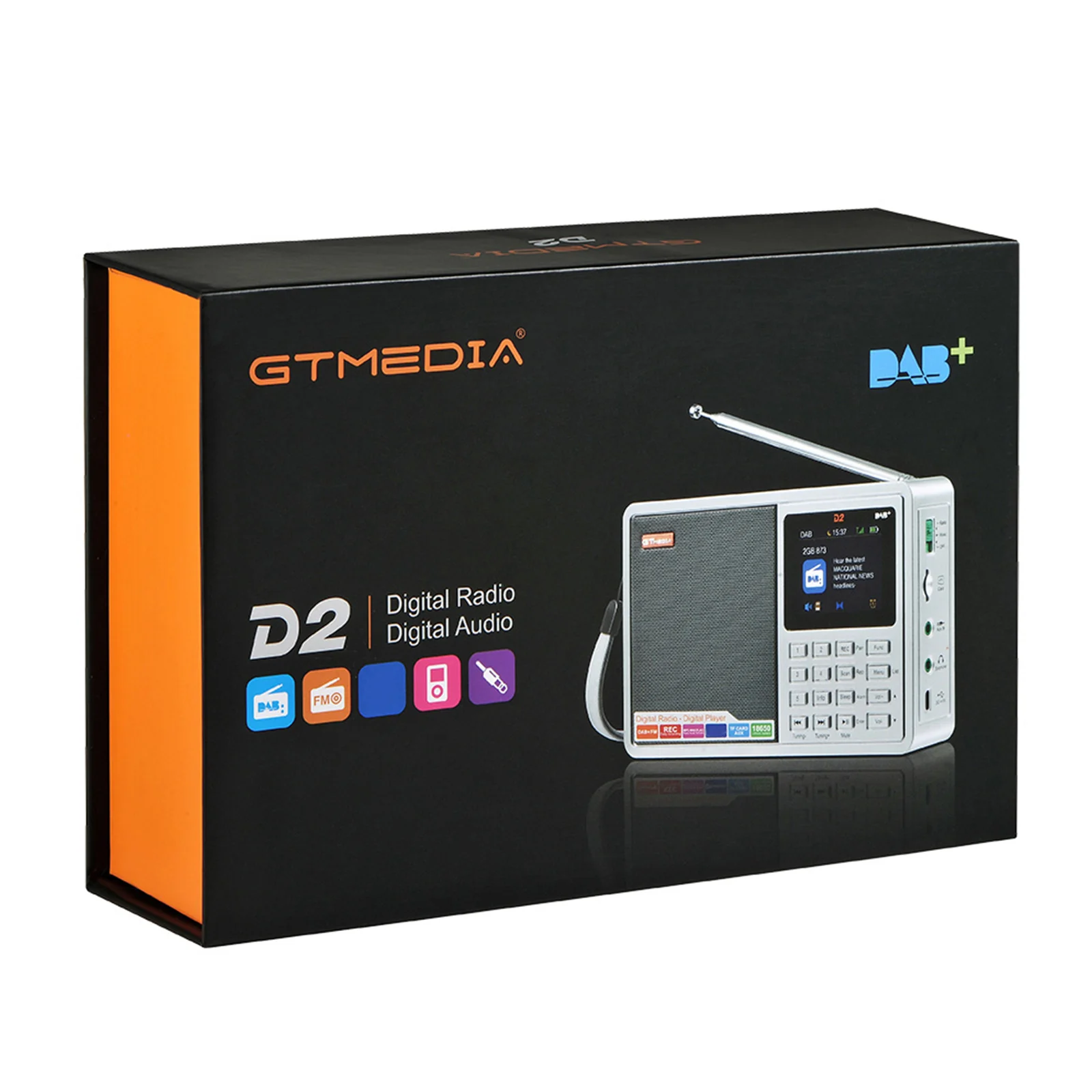 GTMEDIA D2 Портативный радиостанция DAB цифровой FM радио Bluetooth Динамик AUX в слот для