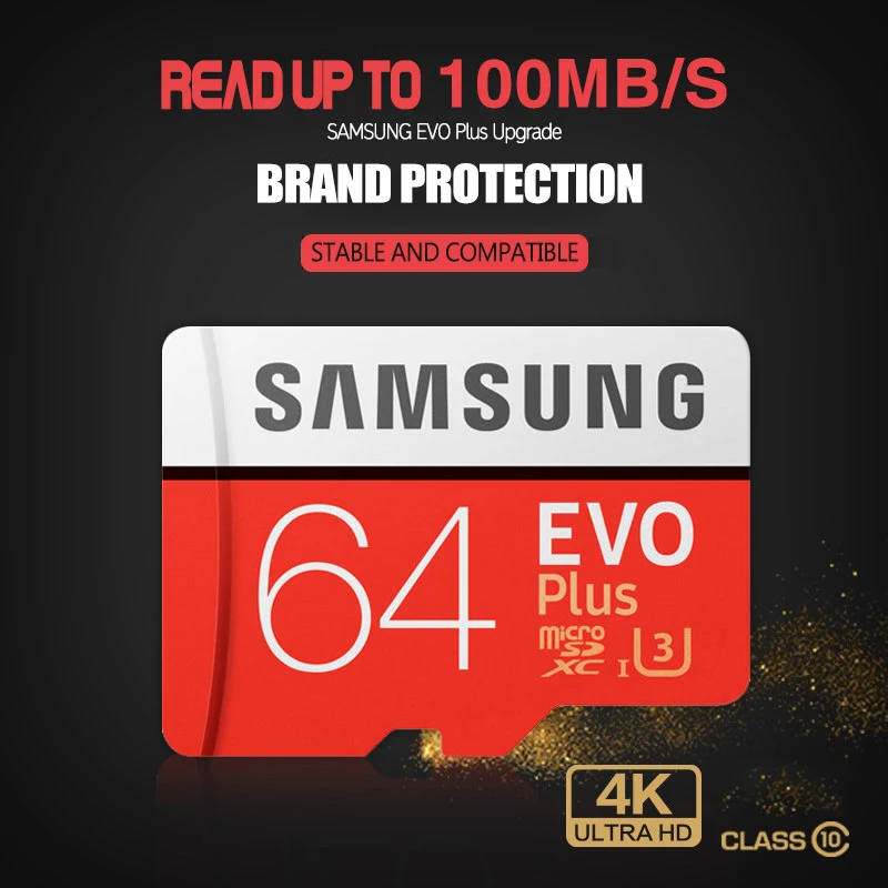 Samsung micro sd карта 32 ГБ 64 128 256 100 МБ/с. SDHC/SDXC Class10 UHS I U3 памяти мicro TF 100% оригинал| |