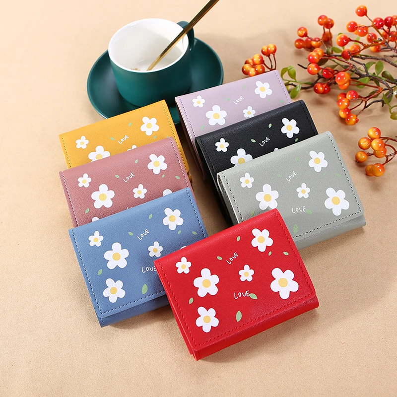 Женский бумажник из искусственной кожи кошелек с цветочным принтом зеленый |