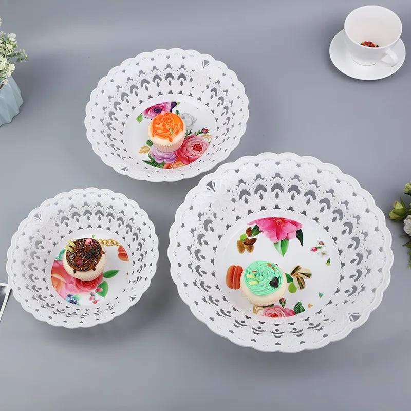 3 яруса кружевных Пластик подставка для свадебного торта днем Чай Свадебные