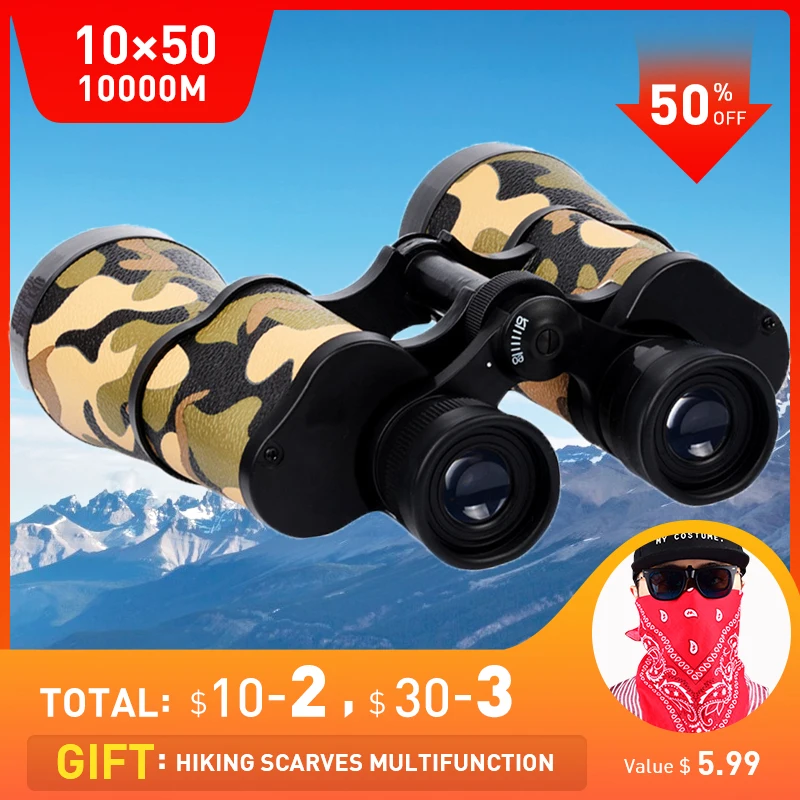 Русский Бинокль телескоп 8x30 профессиональный военный Lll ночное видение 10X50 Hd