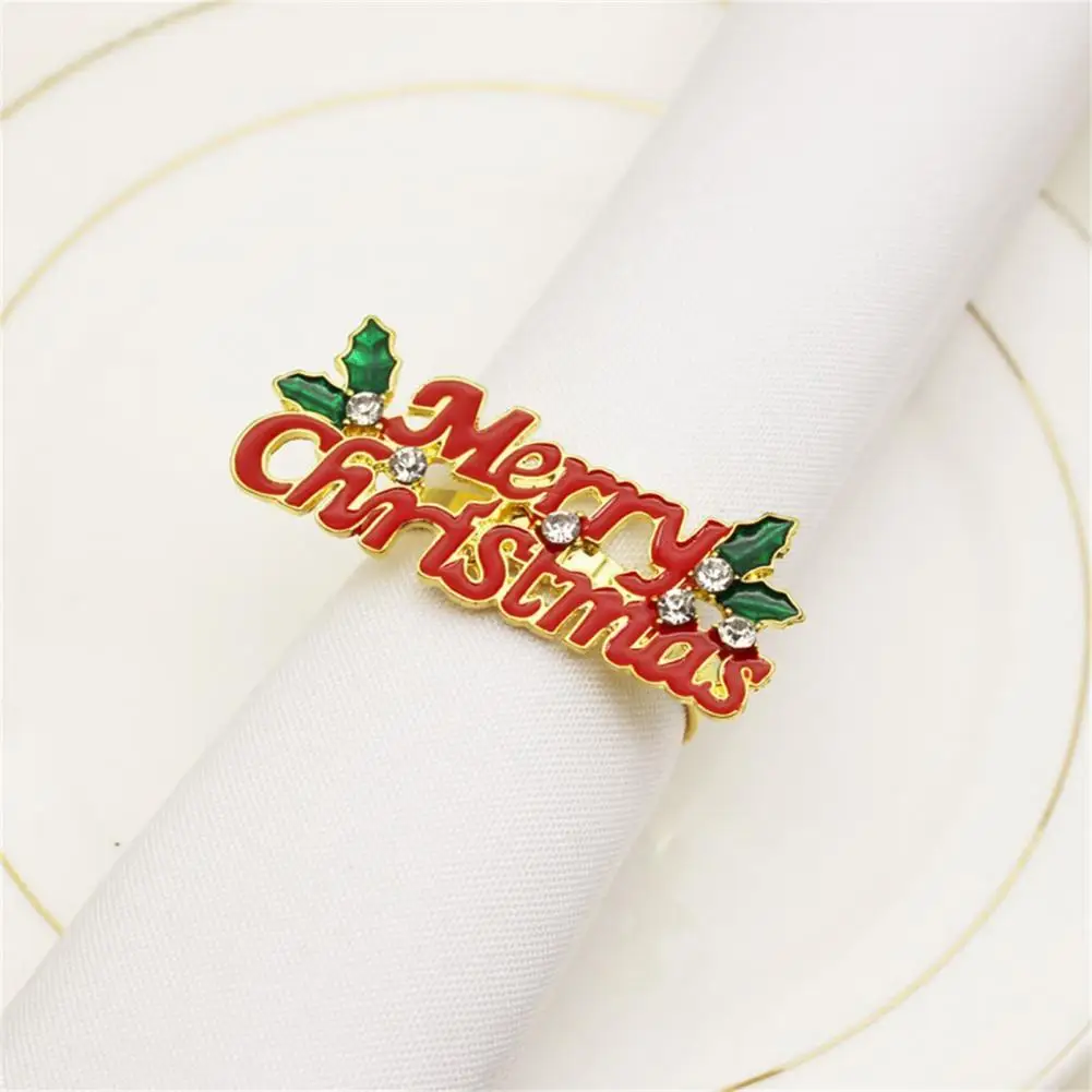 

6 шт./компл. изысканное кольцо для салфеток в форме оленя, рождественский стиль, блестящий зажим для салфеток из сплава для дома