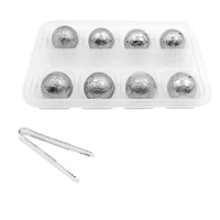soccer whiskey stones stainless steel reusable ice cubes ice tongs chilling rocks for vodkabeer rocks chilling