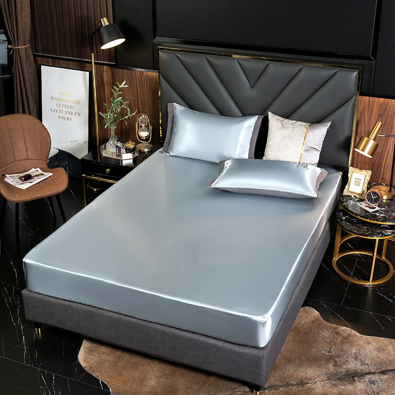 

High Quality Noble Ice Bed Sheet With Pillowcase Full Cover Design Non-slip Fade Resistant Washable Ultra Soft Sabanas