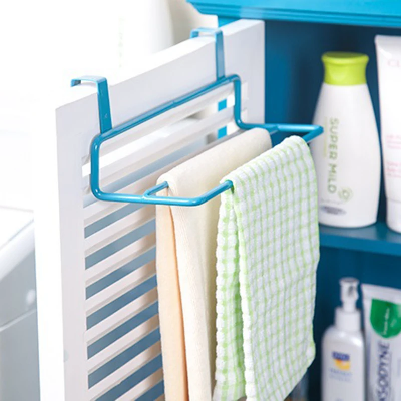 

Kitchen Organizer Towel Rack Hanging Holder Bathroom Cabinet Cupboard Door Back Hanger Kitchen Supplies Accessories
