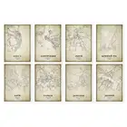 Украина Львов Харьков Киев Днепр Запорожья Винтаж Карта города холст картины Винтаж плакат из крафт-бумаги с покрытием Арт Декор для дома подарок