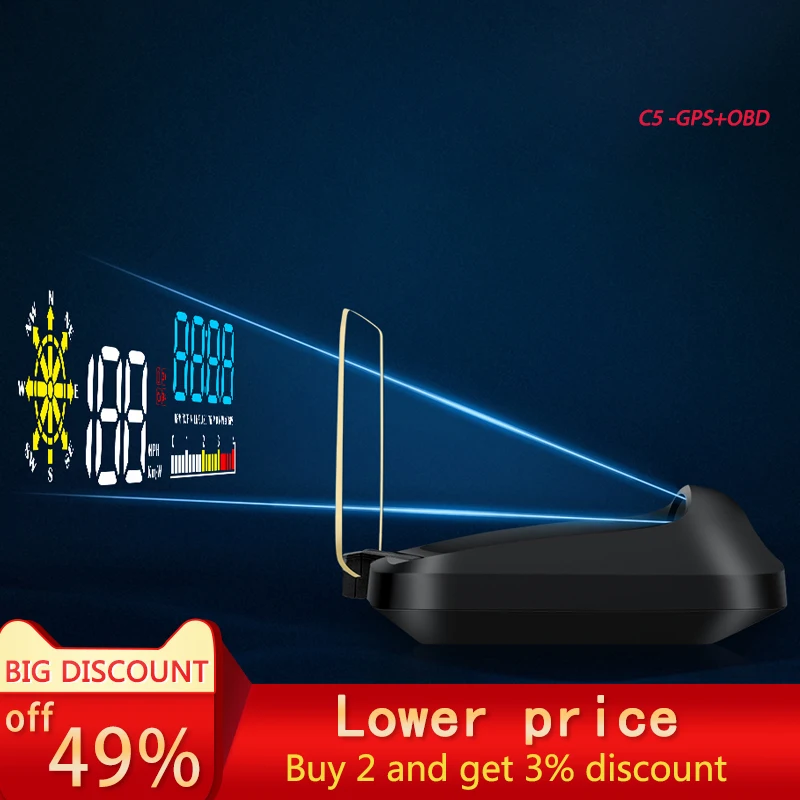 Автомобильный навигатор компьютер проекционный дисплей HUD OBD2 + GPS двойной режим