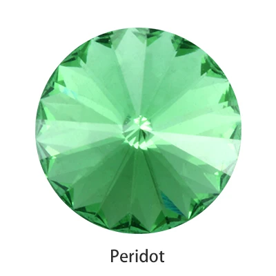 Peridot 30 шт. Rivoli хрустальные стразы аппликация декоративные камни для рукоделия клей Рождественская одежда Бисер для одежды украшения ювелирных изделий - Цвет: Peridot