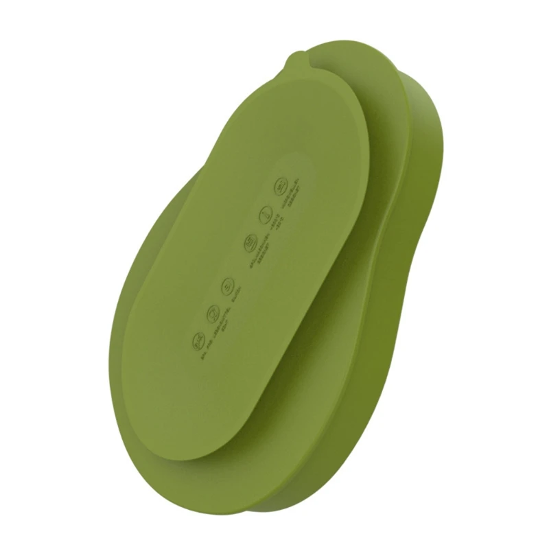

Cute Cartoon Avocado Baby Sucker Bowl Divided Dinner Plate Infants Learning Feeding Dish Non-toxic BPA-Free Silicone Bowl for