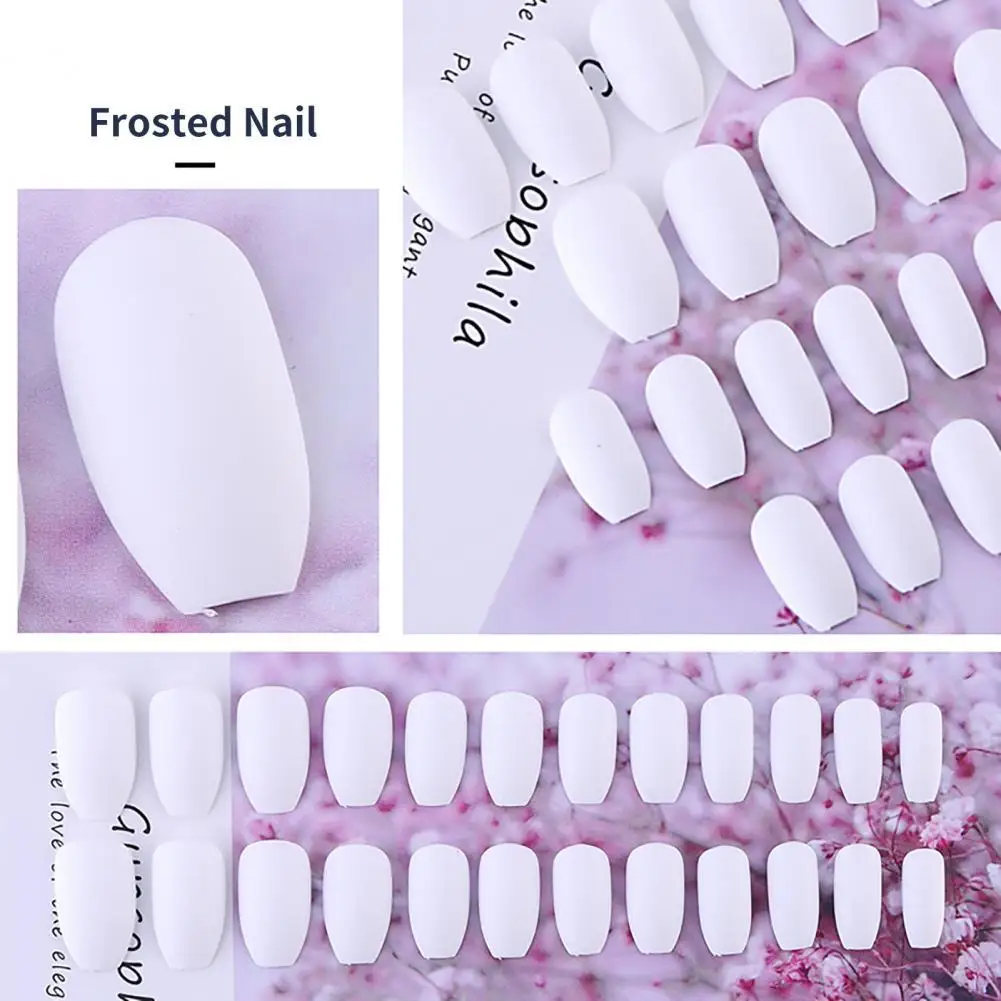 

24Pcs/Set Delicate Lightweight Frosted Press On Fingernails Fake Matte Tips for Girl Nail Extension Tip Nail Tip