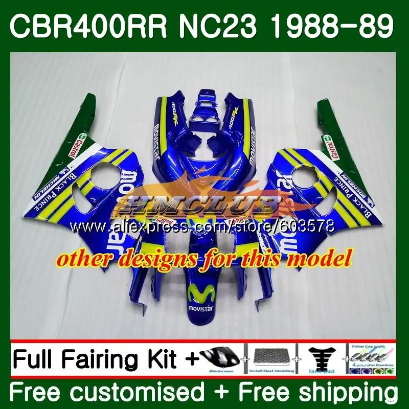 Обтекатели CBR400 RR для HONDA NC23 CBR400RR 1988 1989 1990 1991 1992 1993 96CL.64 CBR 400 400RR 88 89 90 91 92 93 черные