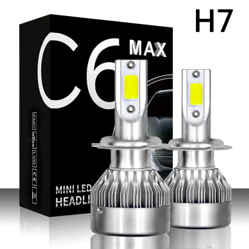 

Mini C6 MAX H7 Car Headlight 72W 7600lm 6000K for Car Fog Lamp Lights 12V Auto Wedge parking light Turn Side Lamps Signal Light
