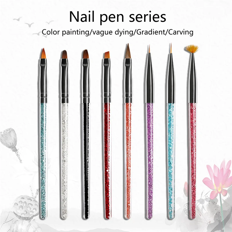 

Nail Art Brush For Manicure Multiple Types Nail Brush Rhinestone Acrylic Paint Brush Gel Polish Nail Lining Pen Gradient