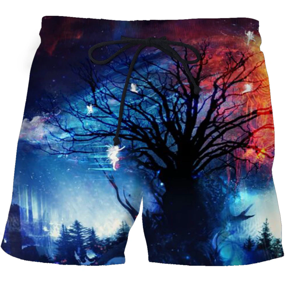 

Men's Summer Shorts Brand Natural Landscape Beach Shorts Fashion Casual Shorts Male Swimwear Polyester S-6XL