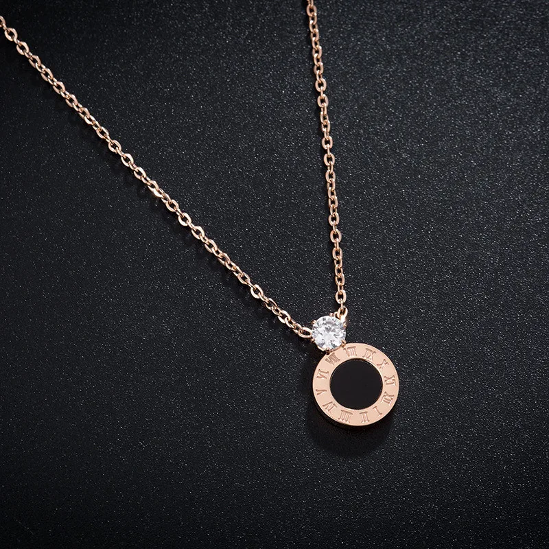 Классический жгут из нержавеющей стали с кулоном в римских цифрах, модное украшение для женщин, ювелирные изделия, прекрасный подарок.